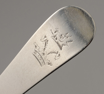 Irish Silver Georgian Tablespoon -Newton family Crest, Dunleckney, John Bayly